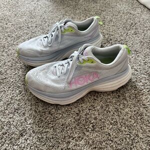White Bondi 8 Hokas Size 9 - Sneakers